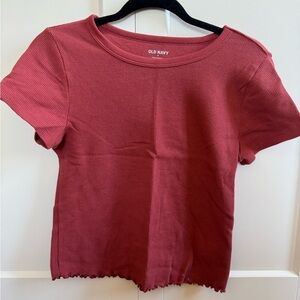 Old Navy Women's Burgundy Short Sleeve Tee